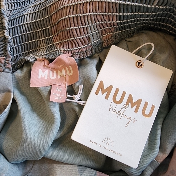 Show me your Mumu NWT June Maxi Dress Sage I Do Floral Green Blush - Picture 15 of 16